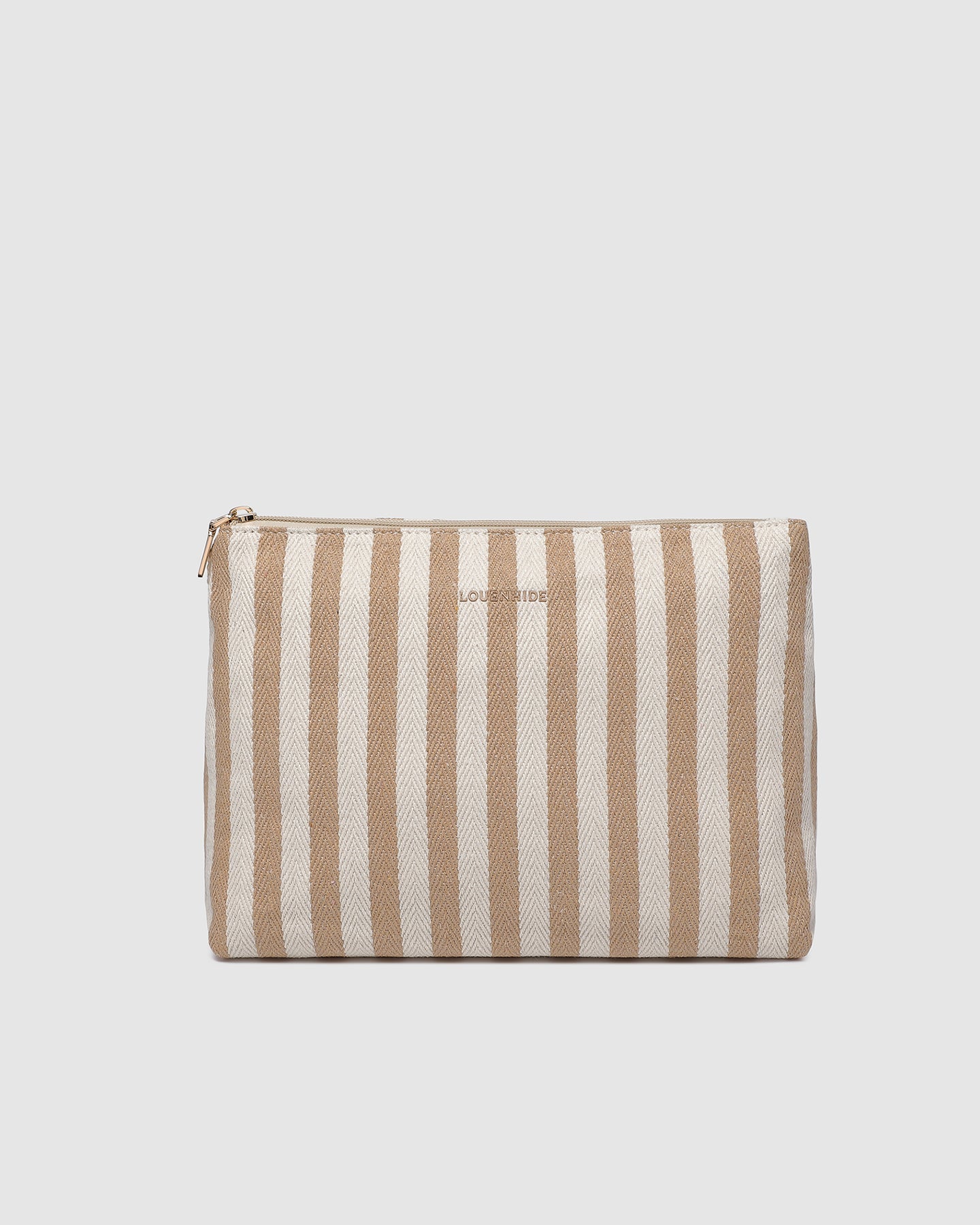 Nala Makeup Bag Beige Stripe - Pure Apotheca