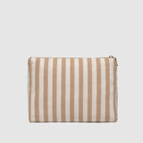 Nala Makeup Bag Beige Stripe - Pure Apotheca