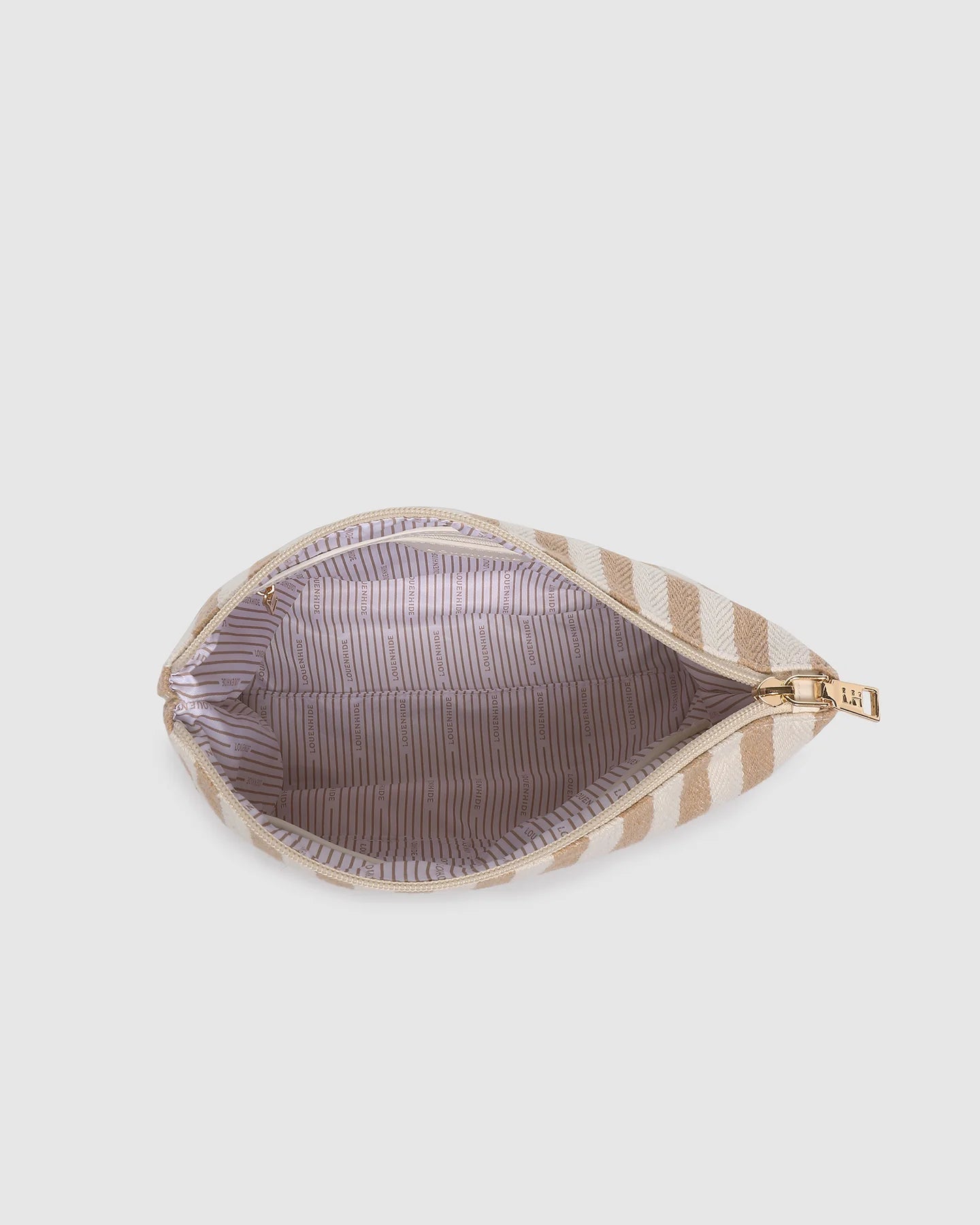Nala Makeup Bag Beige Stripe - Pure Apotheca