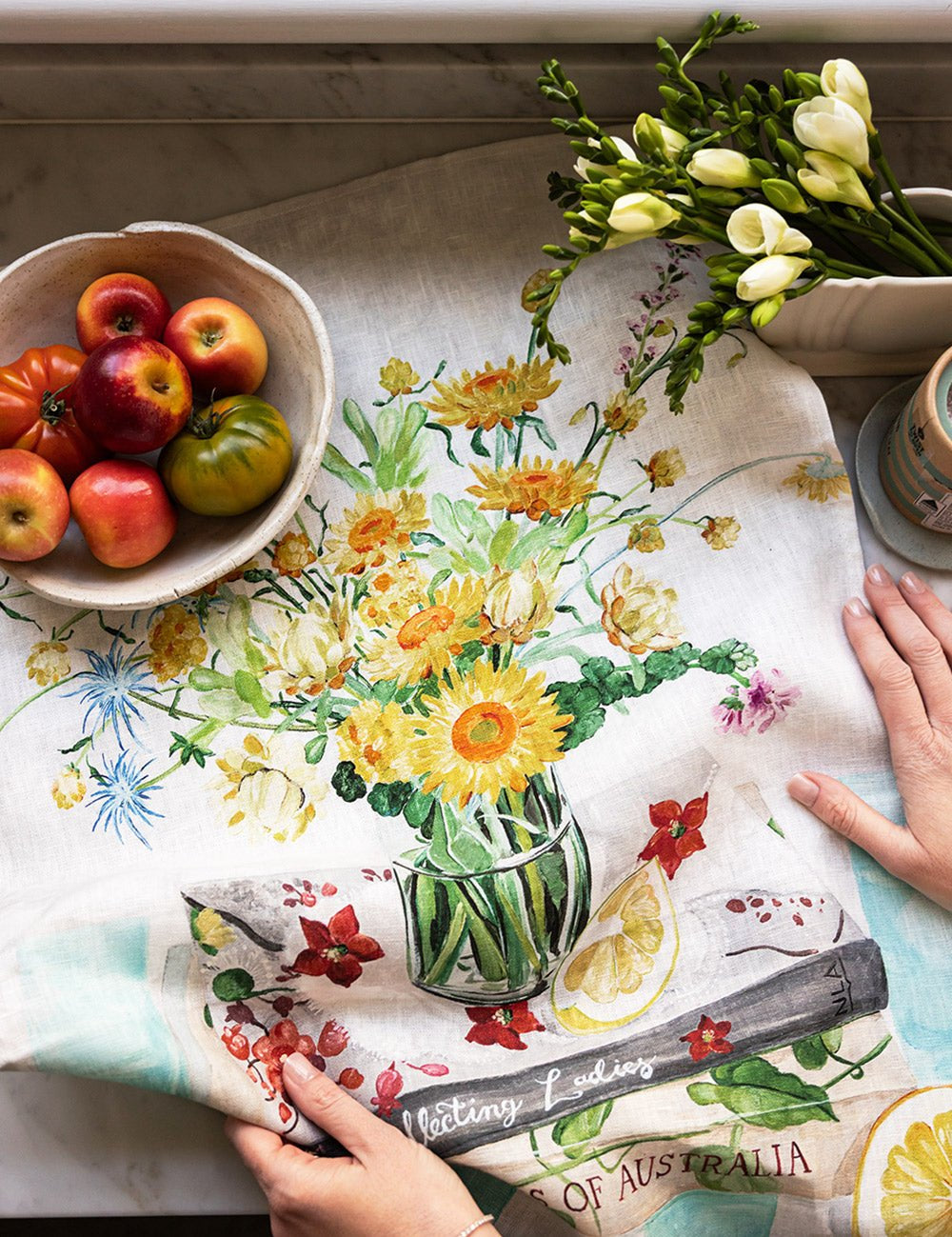 Native Wildflowers Linen Tea Towel - Pure Apotheca