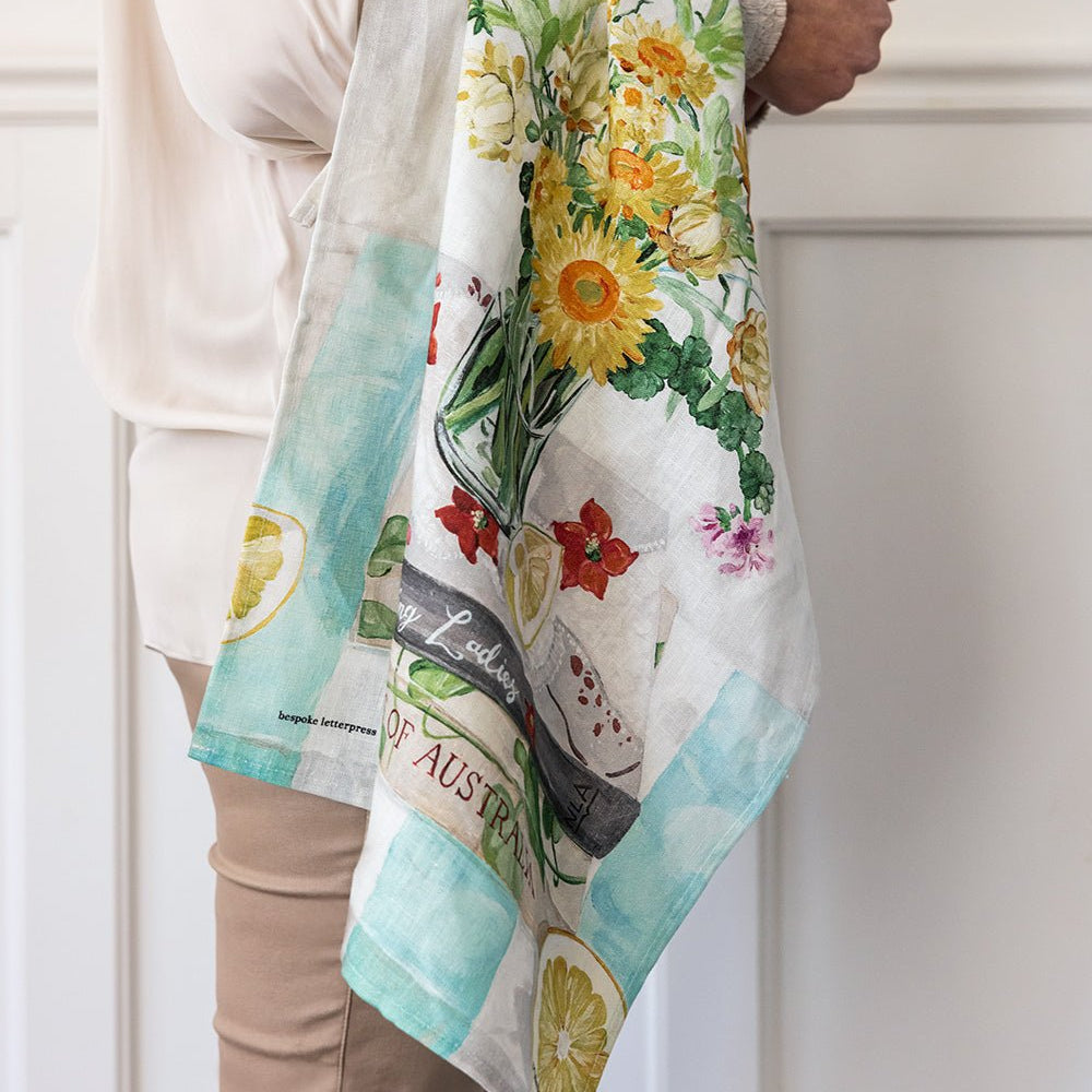 Native Wildflowers Linen Tea Towel - Pure Apotheca