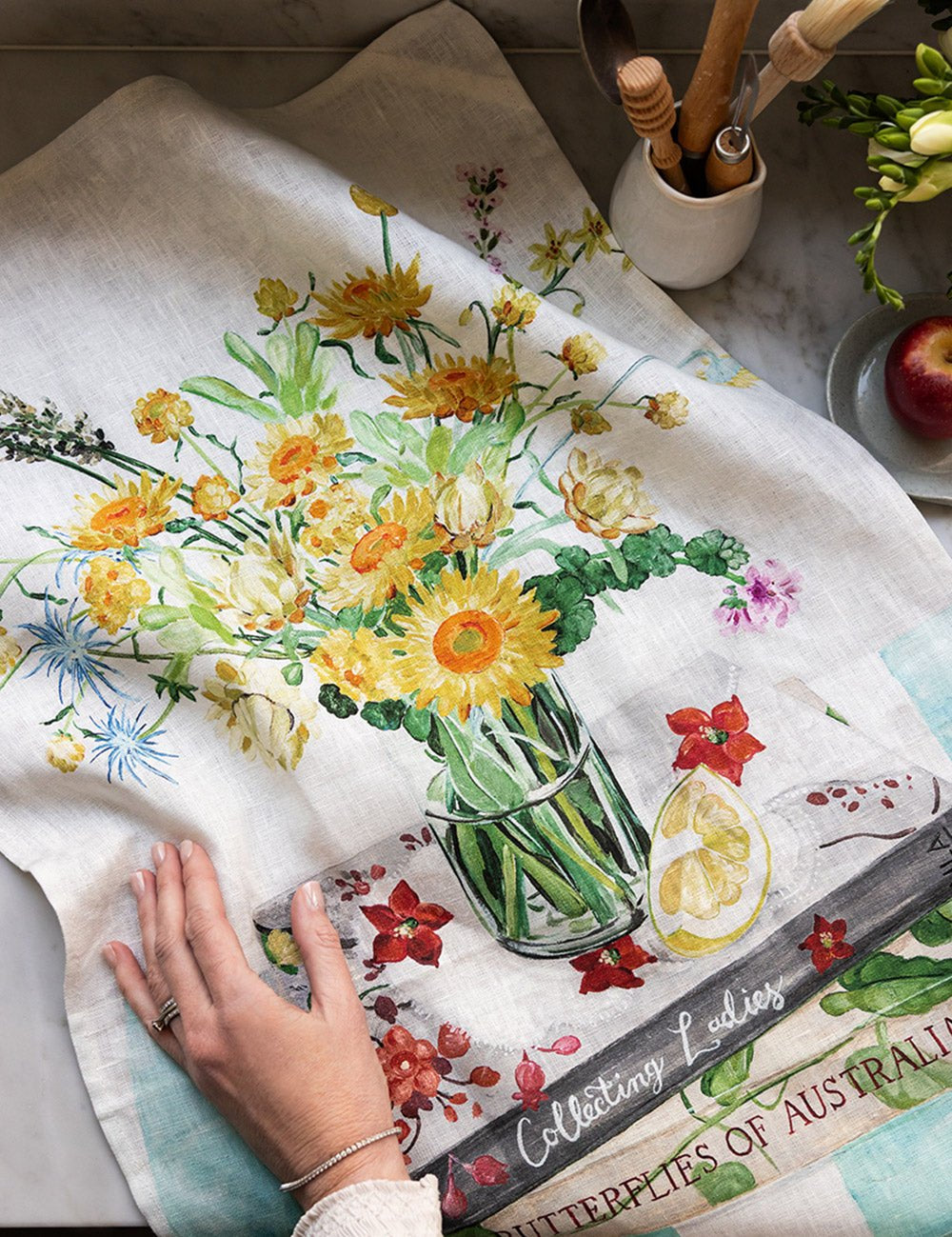 Native Wildflowers Linen Tea Towel - Pure Apotheca