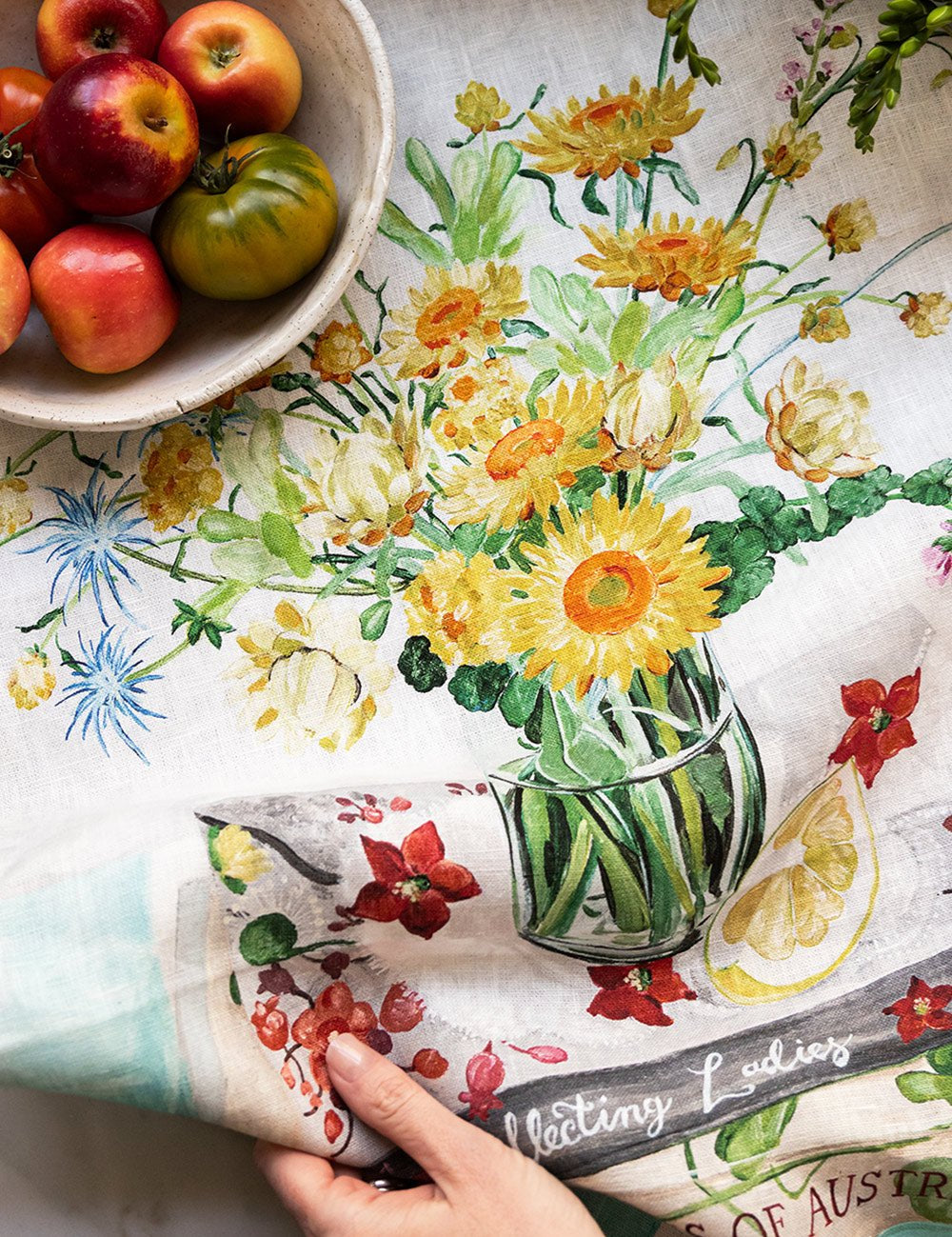 Native Wildflowers Linen Tea Towel - Pure Apotheca