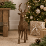 Natural Faux Rattan Standing Deer 43cm - Pure Apotheca
