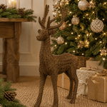 Natural Faux Rattan Standing Deer 43cm - Pure Apotheca