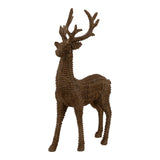 Natural Faux Rattan Standing Deer 43cm - Pure Apotheca