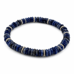 Navy Soladite Stone Gold Disc Bracelet - Pure Apotheca
