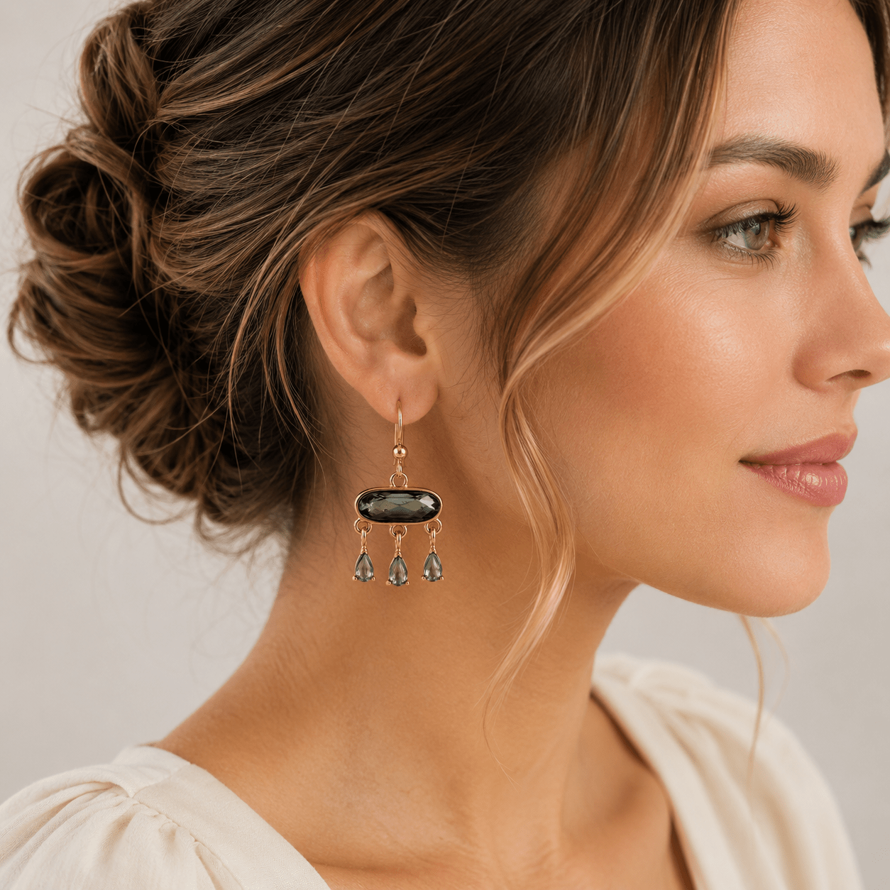 Nella Blue Crystal Drop Earrings - Pure Apotheca