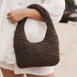 Nellie Shoulder Bag - Chocolate Raffia - Pure Apotheca