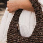 Nellie Shoulder Bag - Chocolate Raffia - Pure Apotheca
