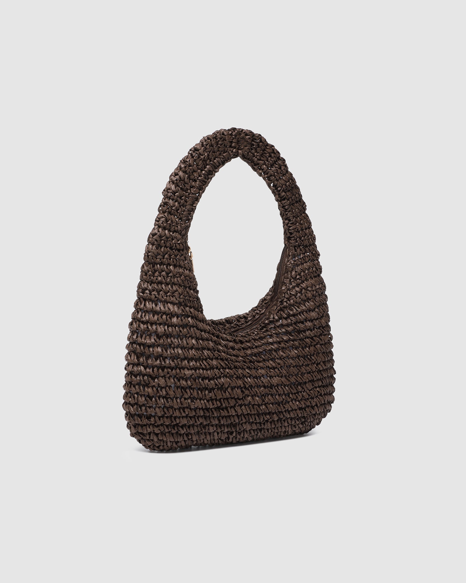 Nellie Shoulder Bag - Chocolate Raffia - Pure Apotheca