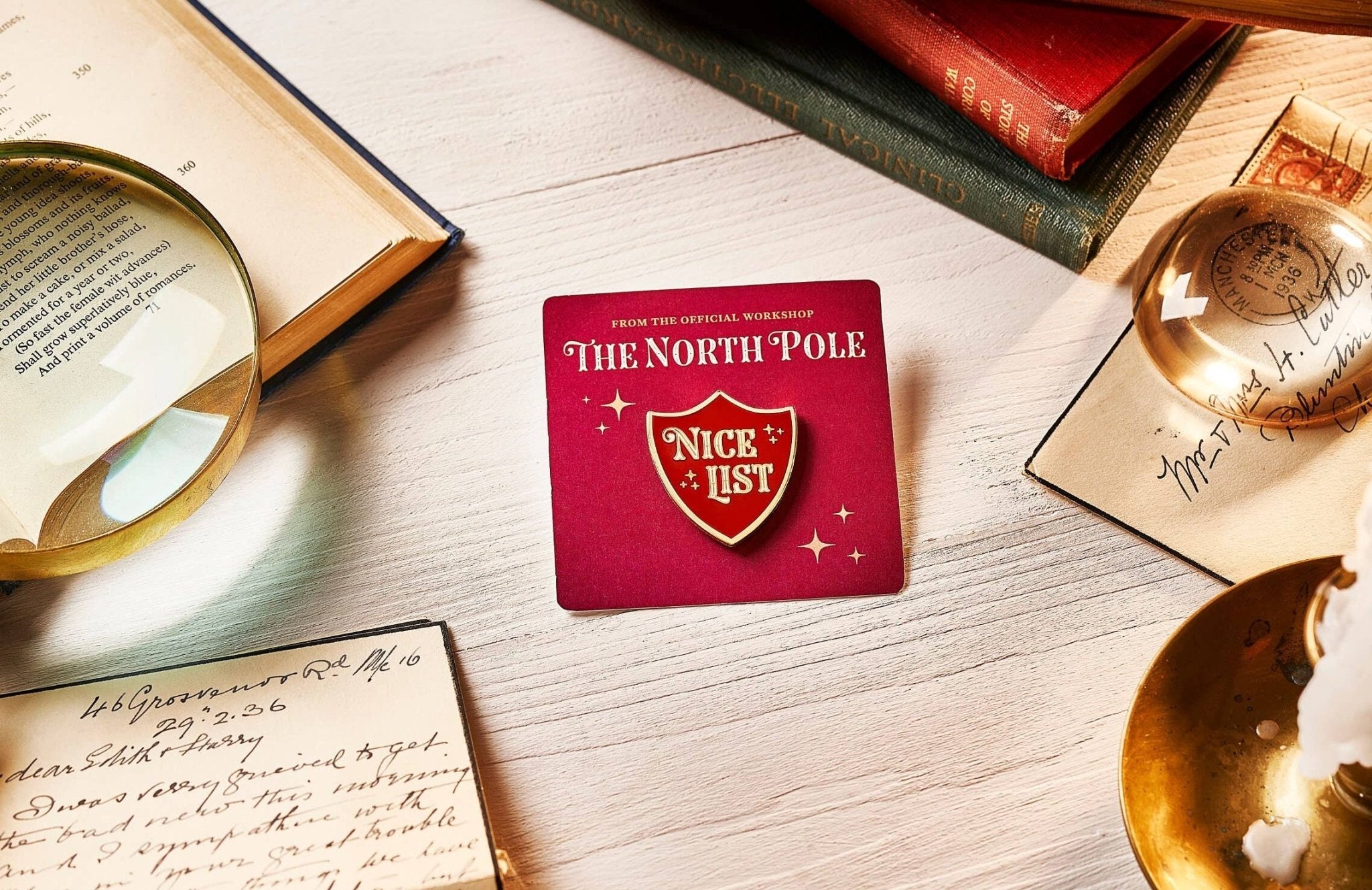 Nice List Badge Christmas Enamel Pin - Pure Apotheca