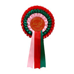 Nice List Member Christmas Rosette Badge Pink/Red - Pure Apotheca