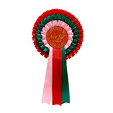 Nice List Member Christmas Rosette Badge Pink/Red - Pure Apotheca