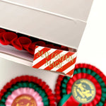 Nice List Member Christmas Rosette Badge Pink/Red - Pure Apotheca