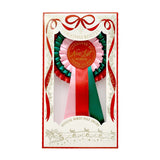 Nice List Member Christmas Rosette Badge Pink/Red - Pure Apotheca