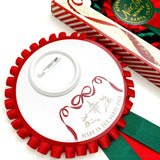 Nice List Member Christmas Rosette Badge Red/Green - Pure Apotheca