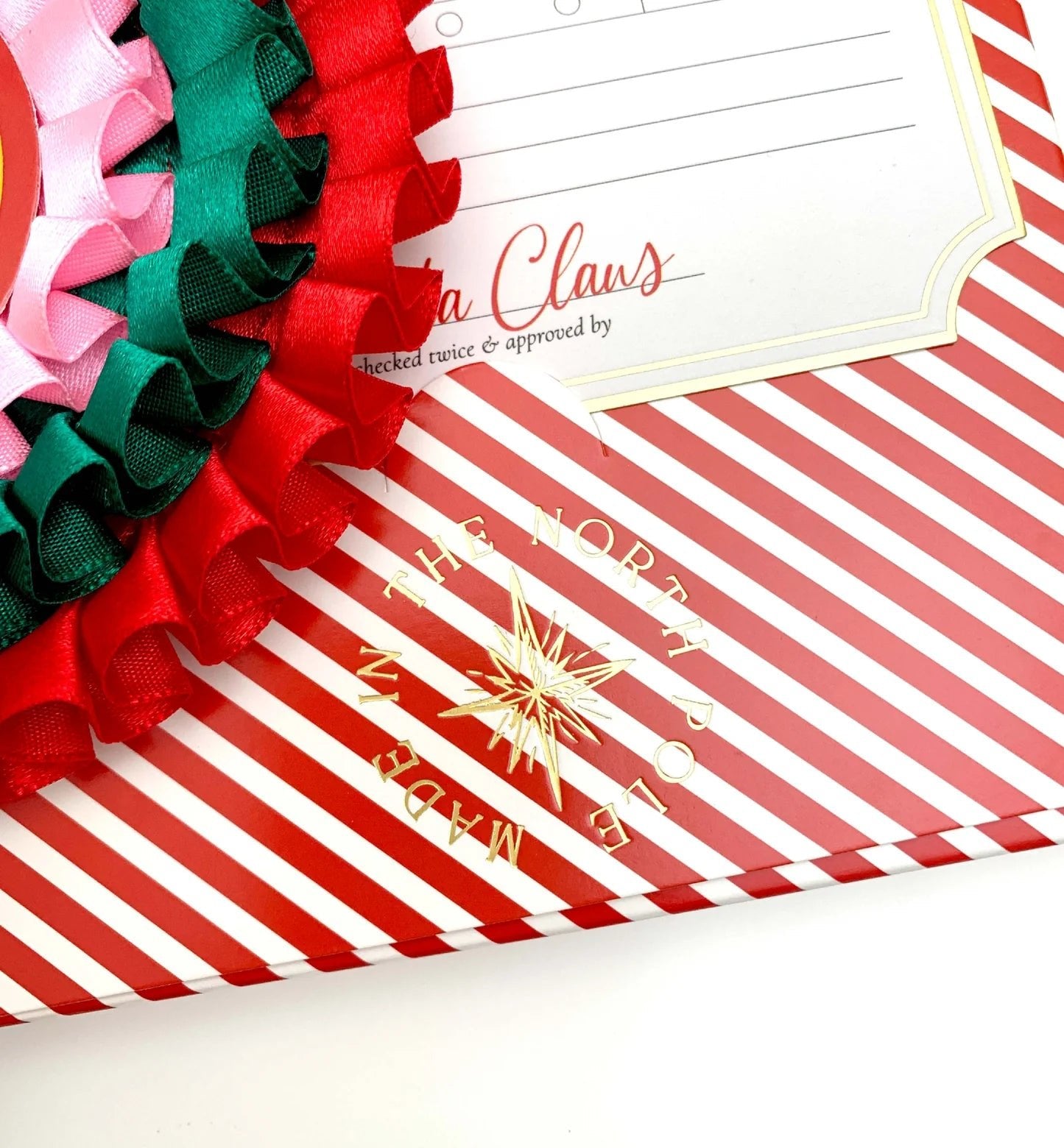 Nice List Member Christmas Rosette Badge Red/Green - Pure Apotheca