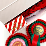 Nice List Member Christmas Rosette Badge Red/Green - Pure Apotheca