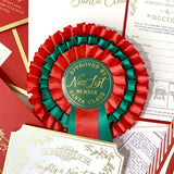 Nice List Member Christmas Rosette Badge Red/Green - Pure Apotheca