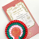 Nice List Member Christmas Rosette Badge Red/Green - Pure Apotheca