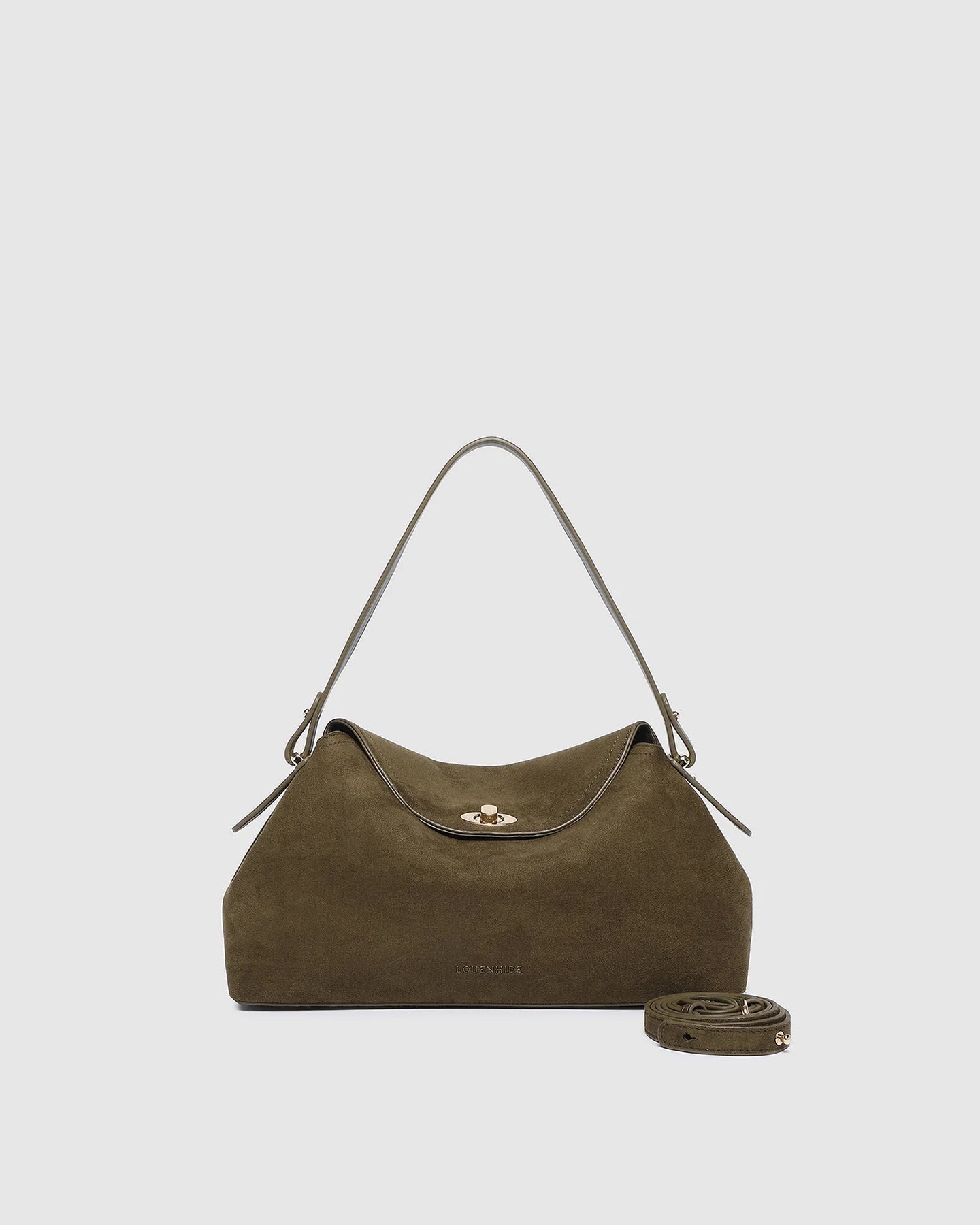 Nicole Handbag Suedette Olive - Pure Apotheca