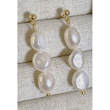 Nina Triple Pearl Gold Studs - Pure Apotheca