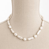 Nola Elongated Baroque Shell Pearl Gold Bead Necklace - Pure Apotheca
