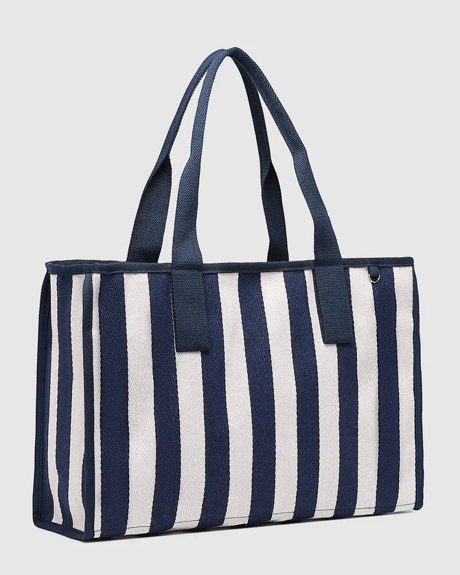 Noosa Canvas Beach Bag Navy Stripe - Pure Apotheca