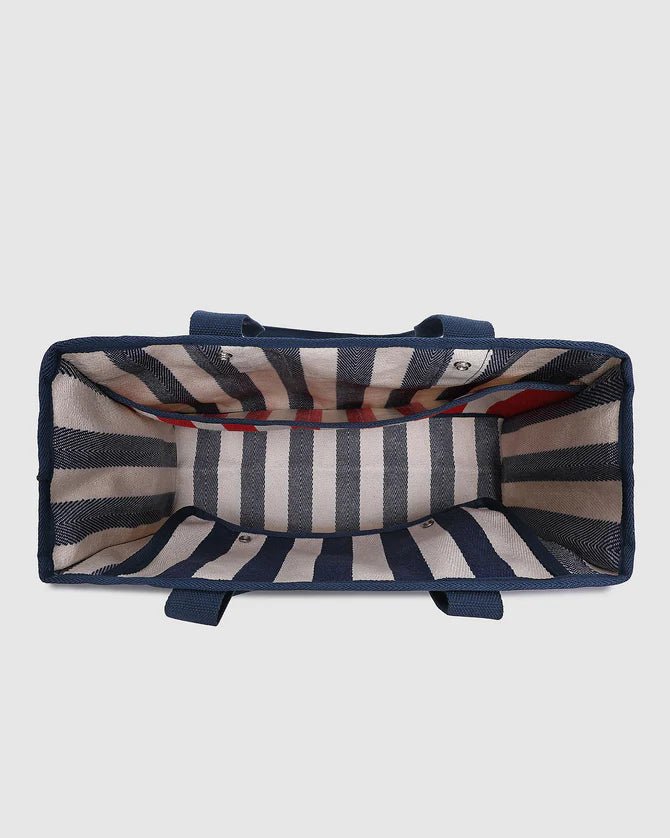 Noosa Canvas Beach Bag Navy Stripe - Pure Apotheca