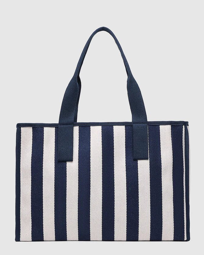 Noosa Canvas Beach Bag Navy Stripe - Pure Apotheca