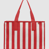 Noosa Canvas Beach Bag Red Stripe - Pure Apotheca