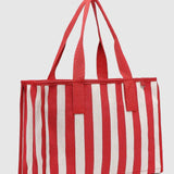 Noosa Canvas Beach Bag Red Stripe - Pure Apotheca