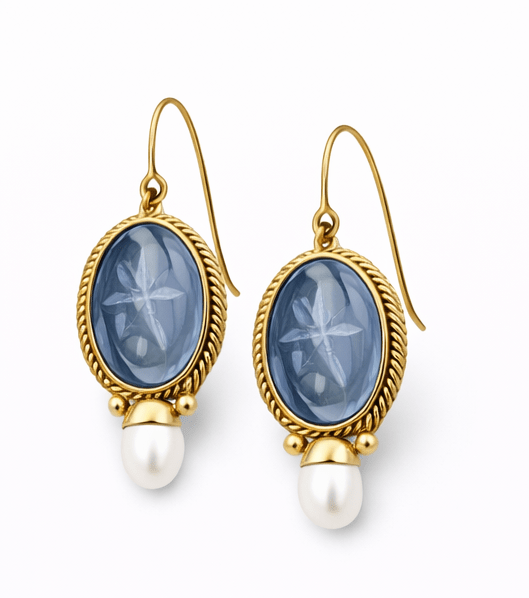 Nora Amethyst Pearl Gold Drop Earring - Pure Apotheca