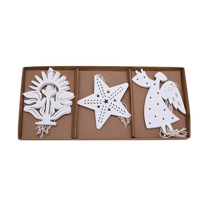 NORDIC WHITE PAPER DECORATIONS BOXED SET/18 - Pure Apotheca