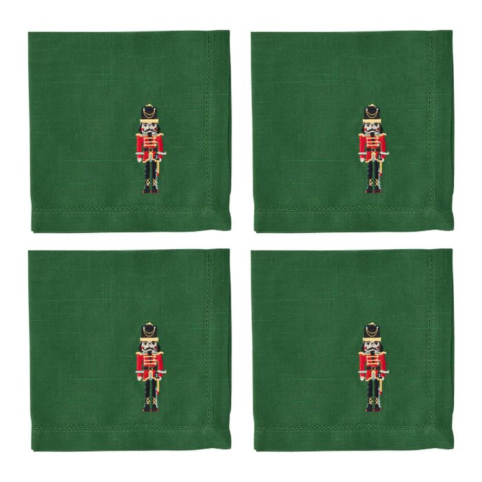 Nutcracker Napkins Set/4 40cm Green - Pure Apotheca