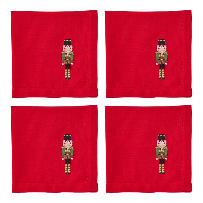 Nutcracker Napkins Set/4 40cm Red - Pure Apotheca