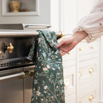 Olive Camellia Tree Linen Tea Towel - Pure Apotheca