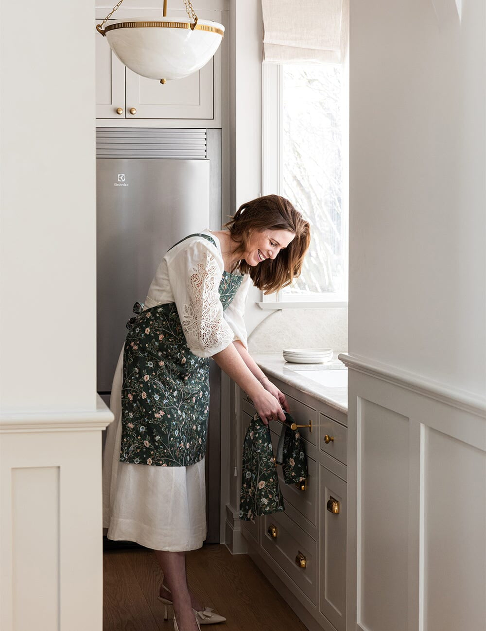 Olive Camellia Tree Linen Tea Towel - Pure Apotheca