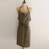 Olive Green Vintners Linen Apron - Pure Apotheca