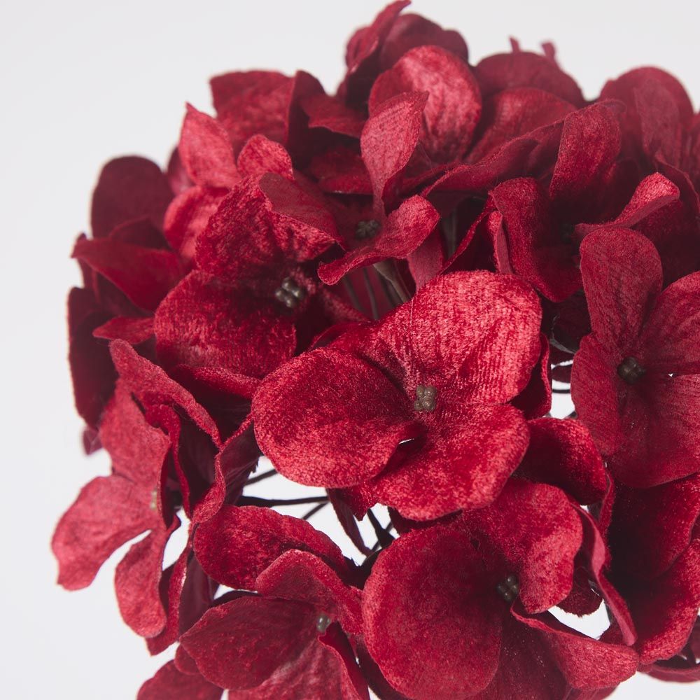 Opulence Velvet Hydrangea Flower Clip On Red - Pure Apotheca