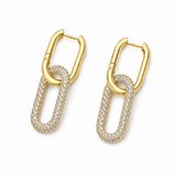 Oriba Oval Link CZ Drop Earrings - Pure Apotheca