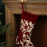 Heirloom Crewel Red Floral Stocking