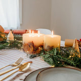 Luxury Handmade Winter Botanical Christmas Pillar Candle Soy
