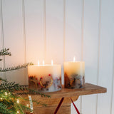 Luxury Handmade Winter Botanical Christmas Pillar Candle Soy