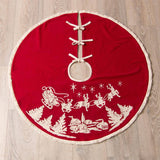 Embroidered Santa's Sleigh Tree Skirt