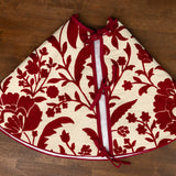 Heirloom Crewelwork Red Floral Tree Skirt