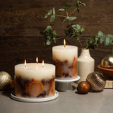 Luxury Handmade Winter Botanical Christmas Pillar Candle Soy