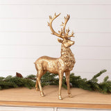 Noel Gold Standing Christmas Deer Figurine