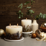 Luxury Handmade Forest Fir Botanical Christmas Pillar Candle